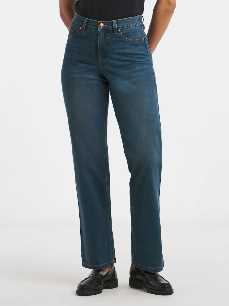 Simply Be Mid Blue 24/7 Straight Leg Jeans