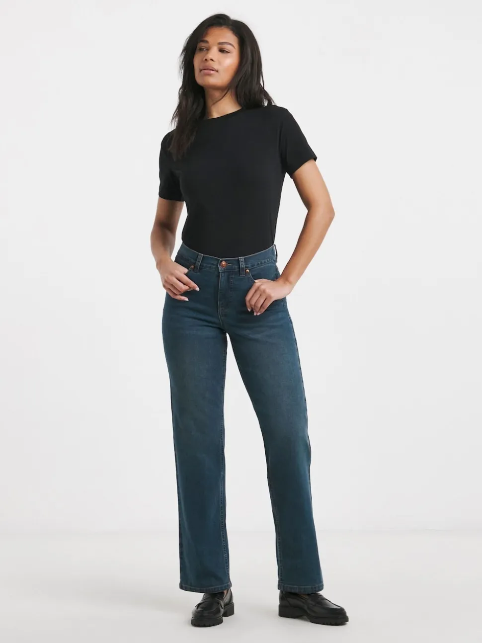 Simply Be Mid Blue 24/7 Straight Leg Jeans