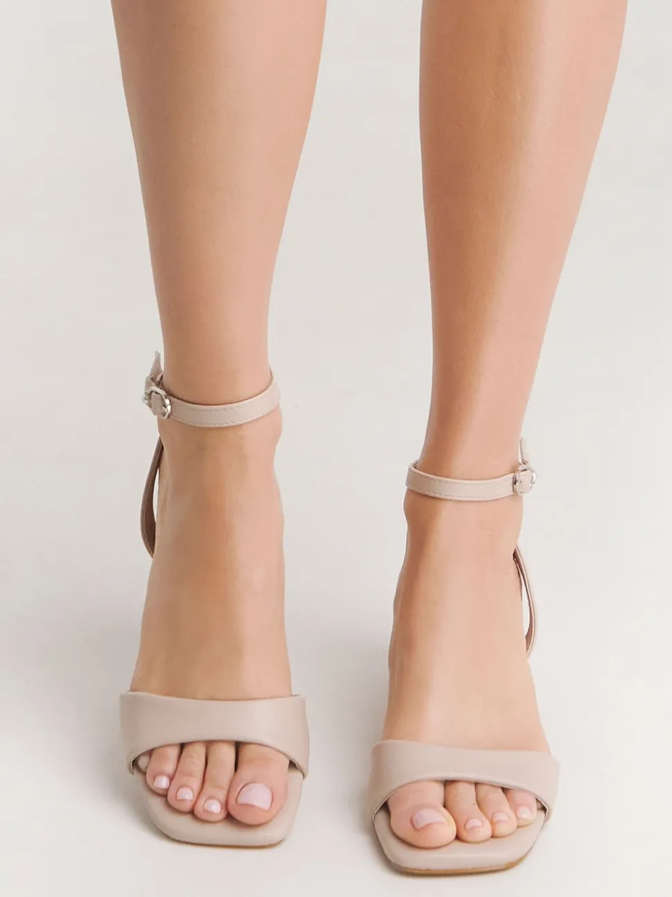 Simply Be Natural Barely There on Low Block Heels in Extra Wide Fit