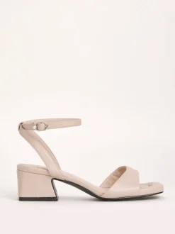 Simply Be Natural Barely There on Low Block Heels in Extra Wide Fit