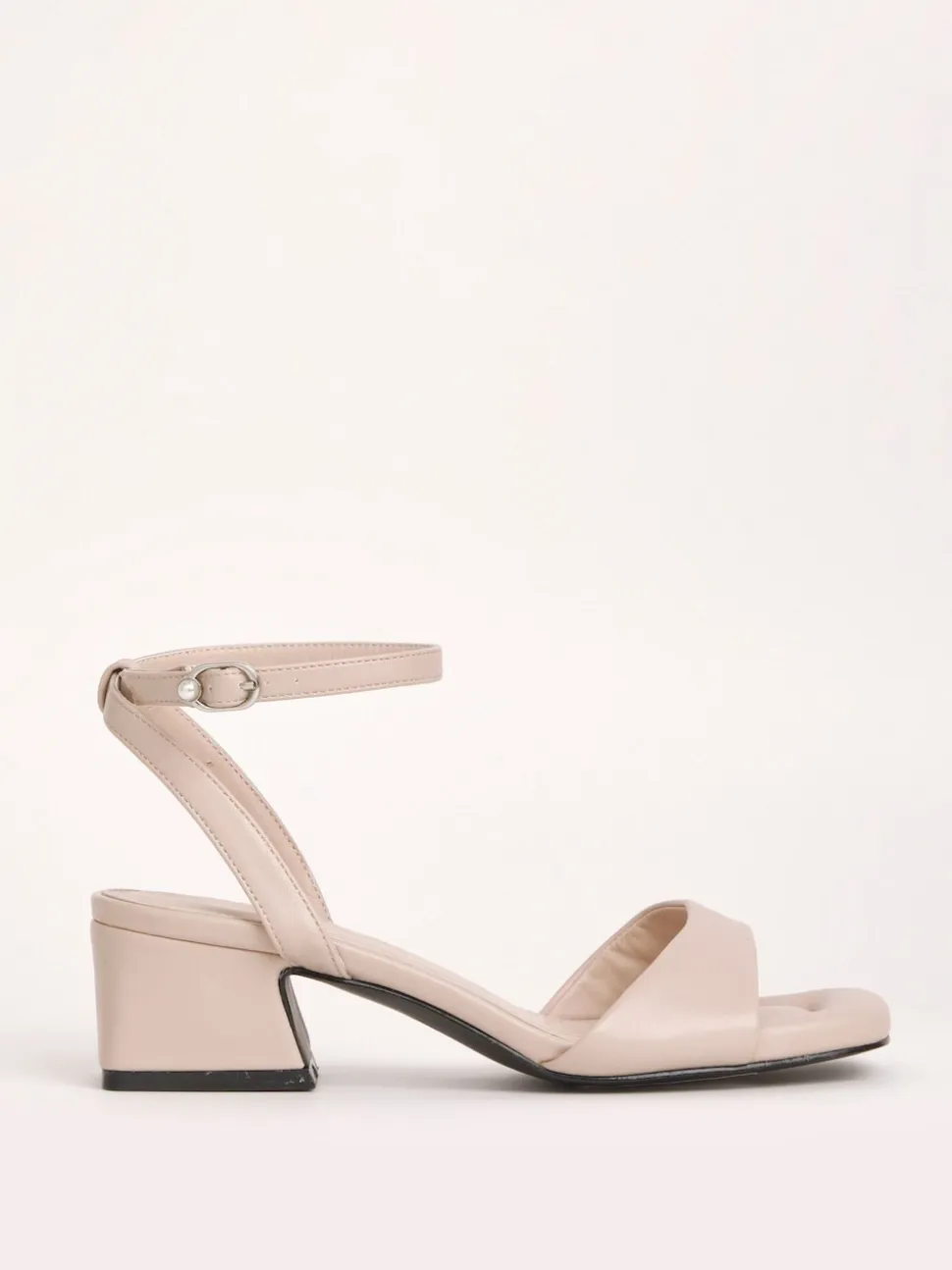 Simply Be Natural Barely There on Low Block Heels in Extra Wide Fit