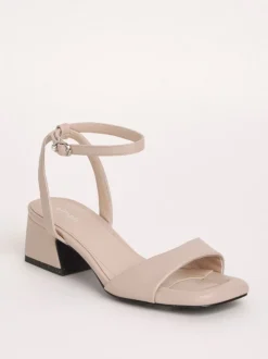 Simply Be Natural Barely There on Low Block Heels in Extra Wide Fit