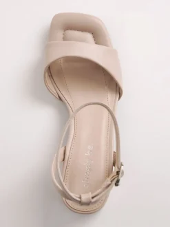 Simply Be Natural Barely There on Low Block Heels in Extra Wide Fit