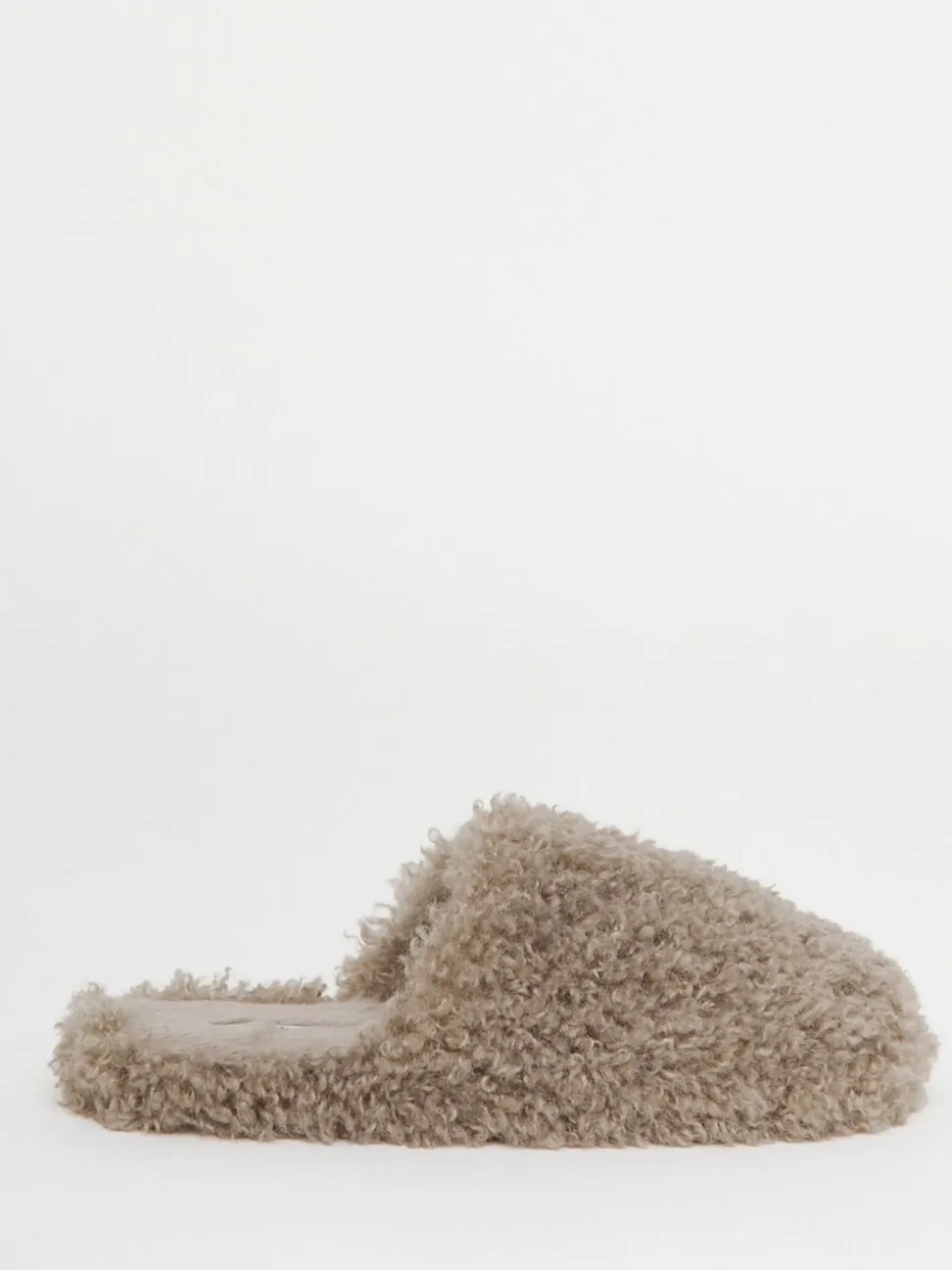 Simply Be Natural Shaggy Fur Mule Slippers