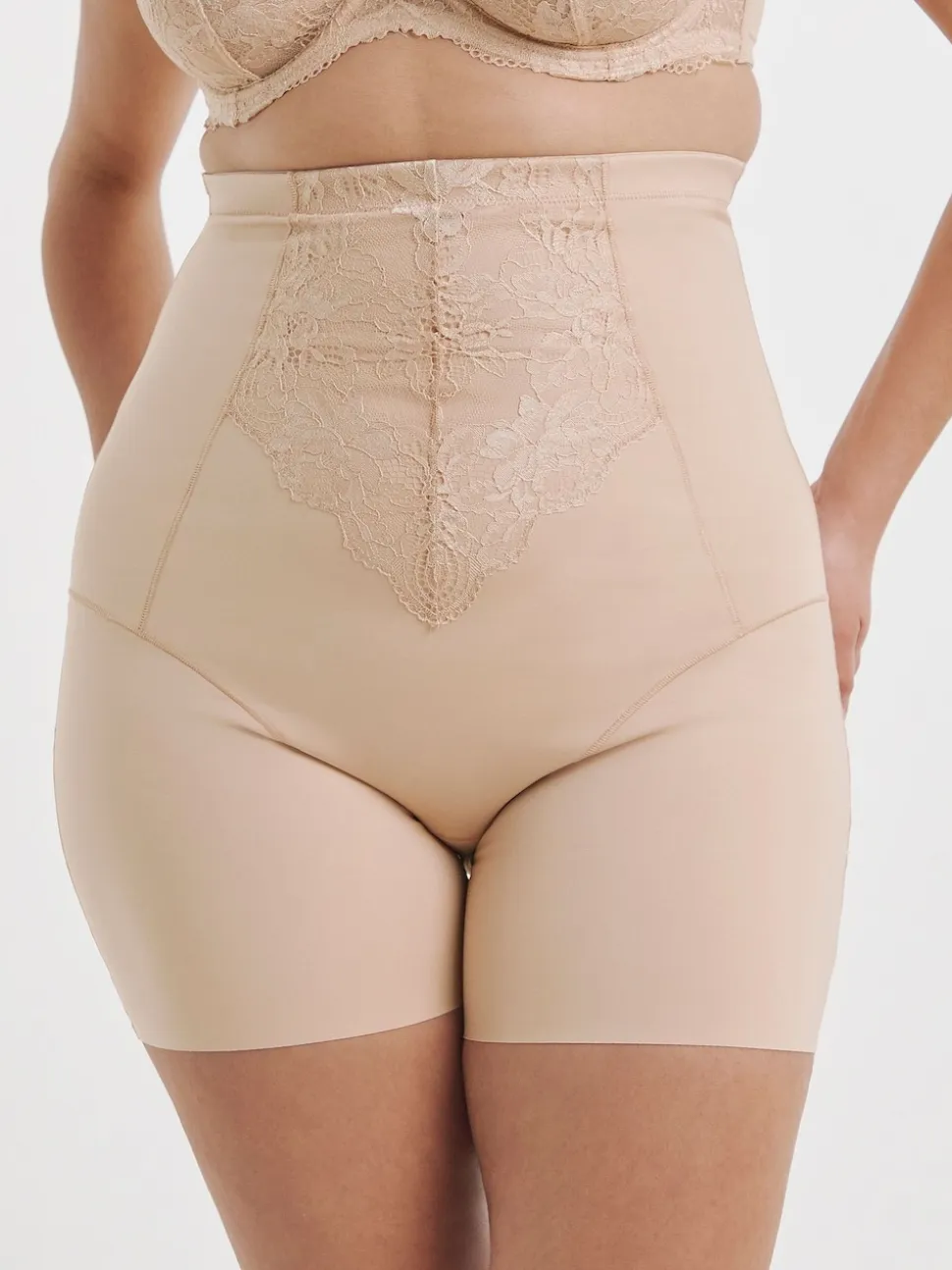 Simply Be Pink Magisculpt Ella Lace Thighshaper Frim Control Shapewear & solutions