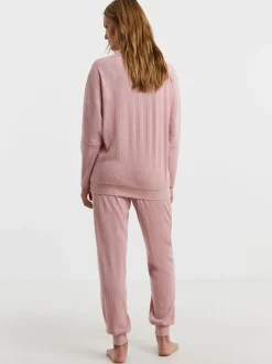 Simply Be Pink Pretty Secrets Cable Knit Lounge Set