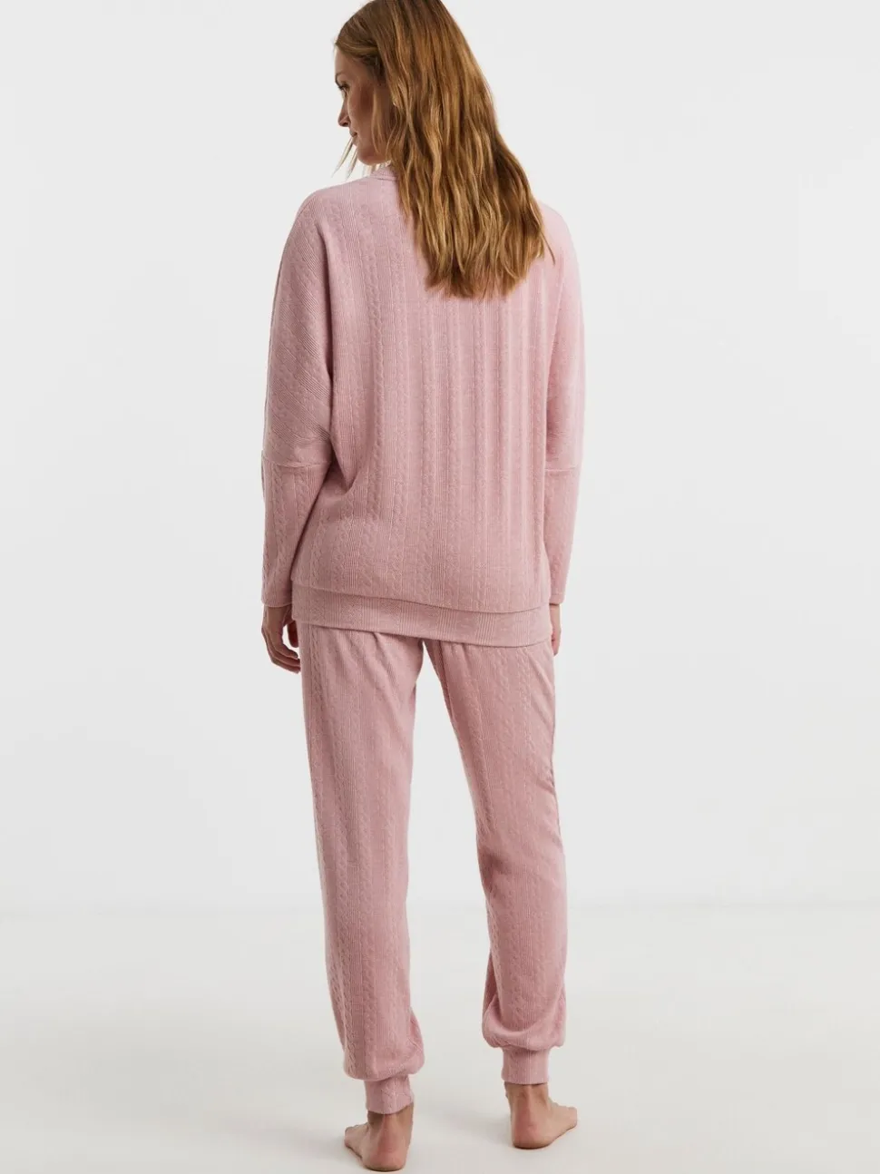 Simply Be Pink Pretty Secrets Cable Knit Lounge Set