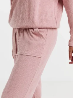 Simply Be Pink Pretty Secrets Cable Knit Lounge Set