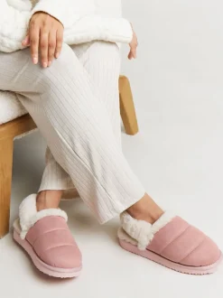 Simply Be Pink Slingback Fluffy Slippers