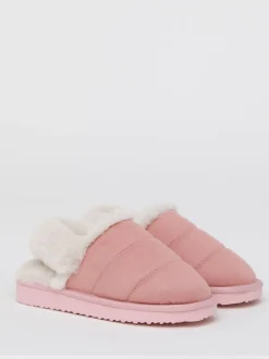 Simply Be Pink Slingback Fluffy Slippers