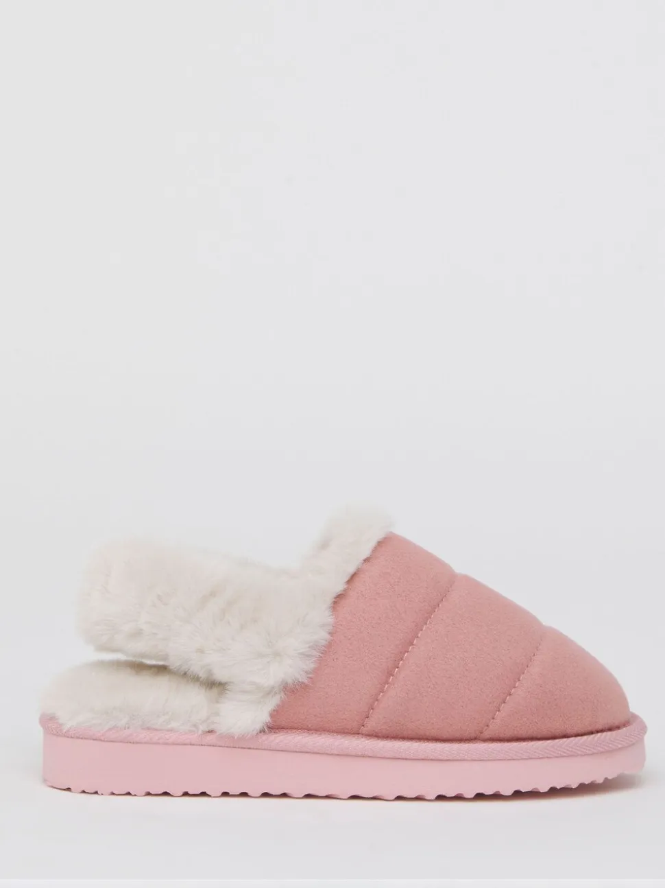 Simply Be Pink Slingback Fluffy Slippers