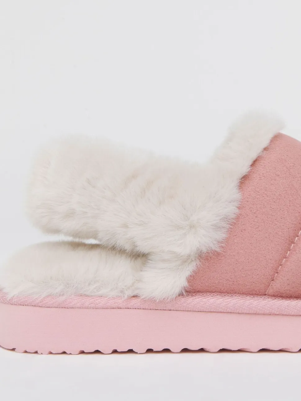 Simply Be Pink Slingback Fluffy Slippers