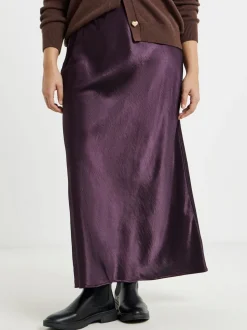 Simply Be Purple Satin Maxi Skirt