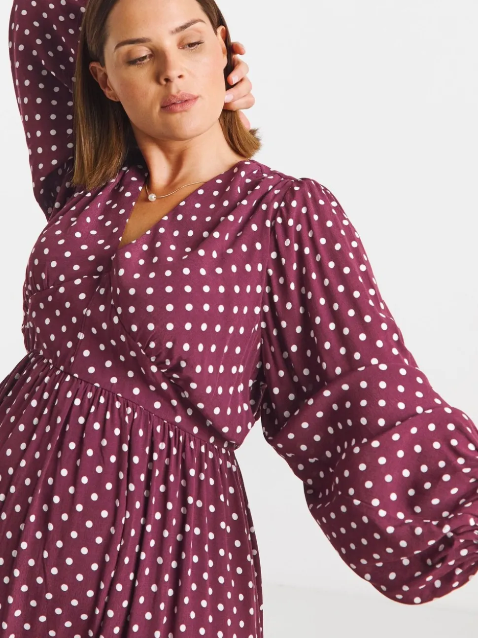 Simply Be Red V-Neck Button Through Midi Dress