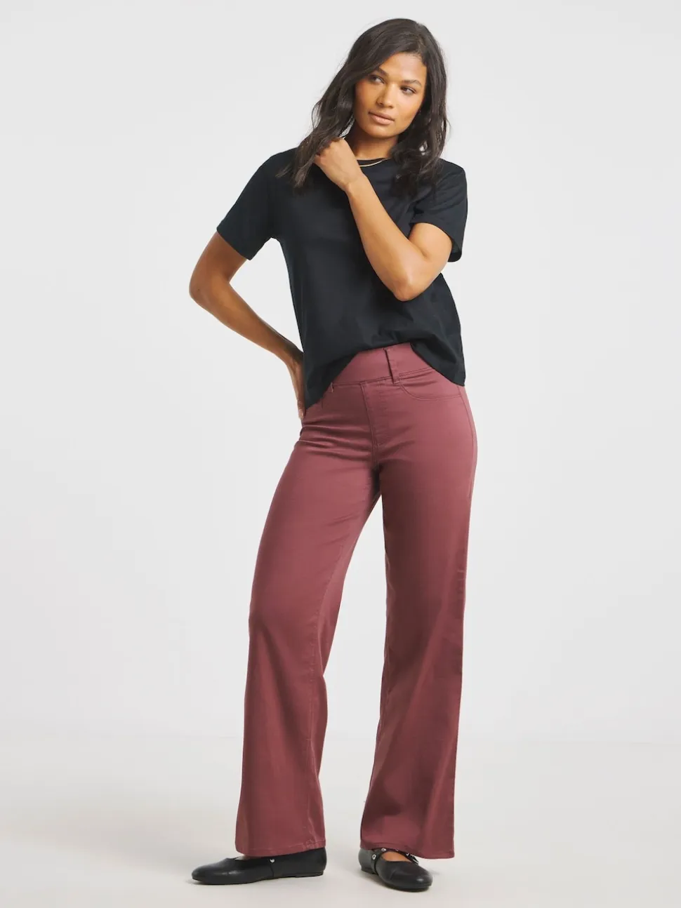 Simply Be Red Wide Leg Jeggings