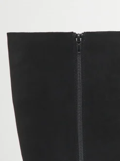 Simply Be Soft Black Wide Fit Kitten Heel Straight Leg Boots