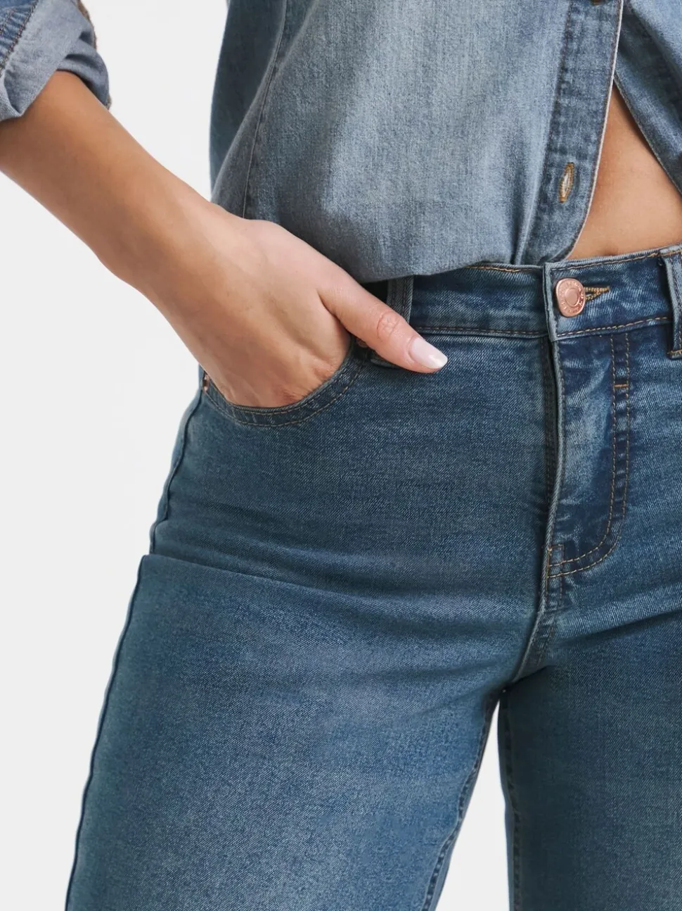 Simply Be Western Blue 24/7 Straight Leg Jeans