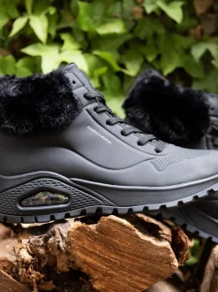 Skechers Black Uno Rugged Fall Air Boots