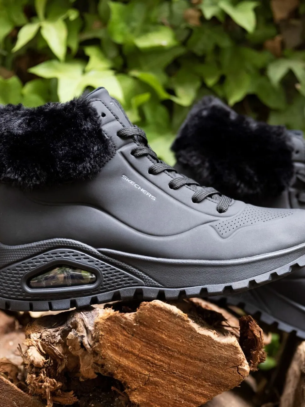 Skechers Black Uno Rugged Fall Air Boots