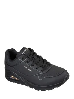 Skechers Black Womens Uno Wide Fit Trainers