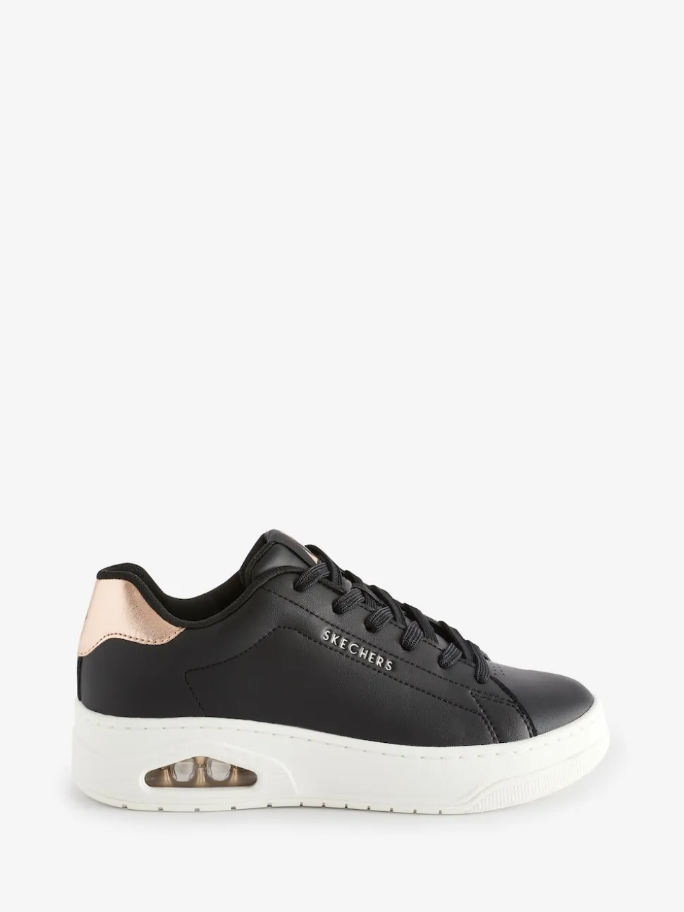 Skechers Black Womens Uno Court Trainers