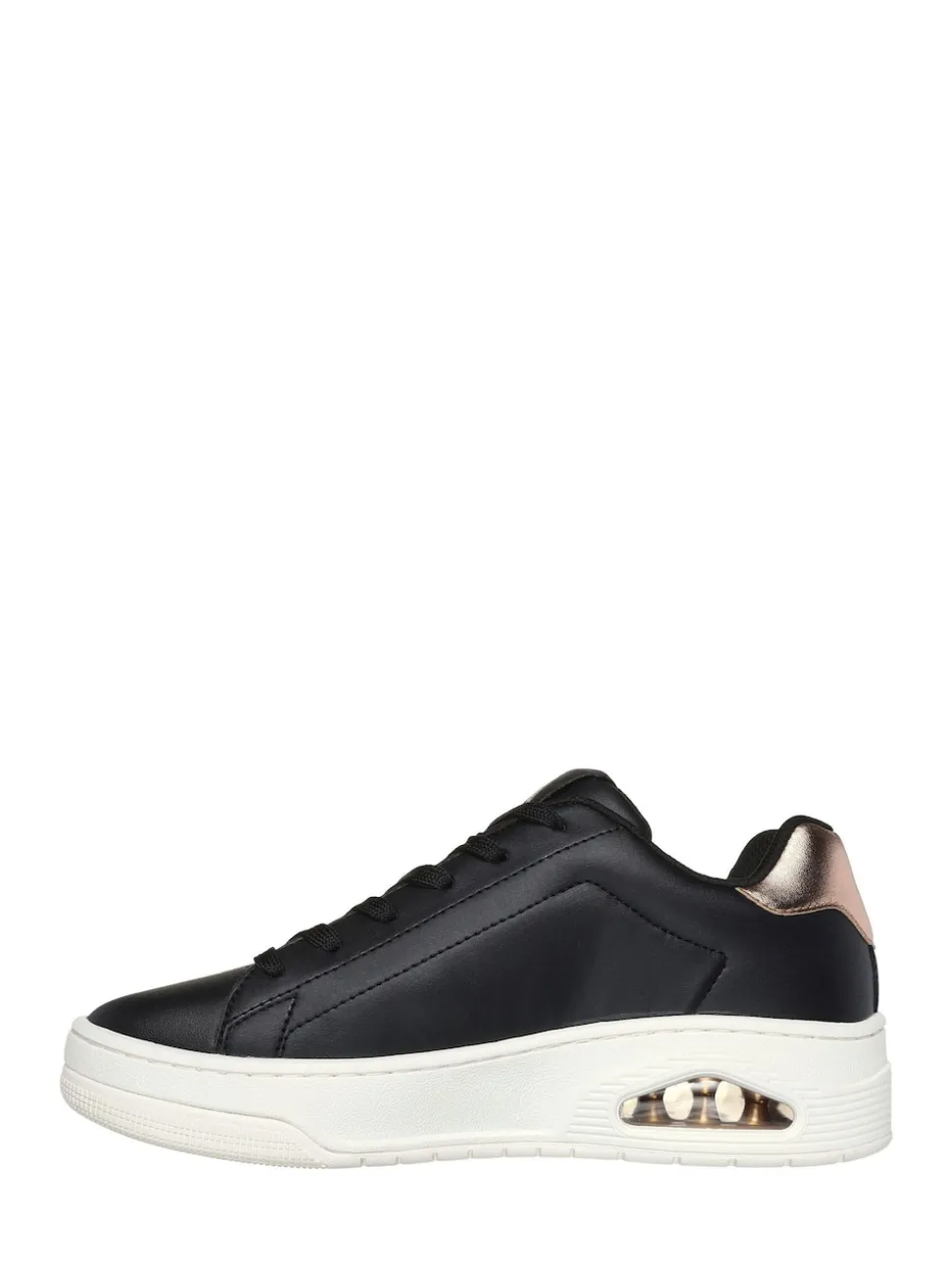 Skechers Black Womens Uno Court Trainers