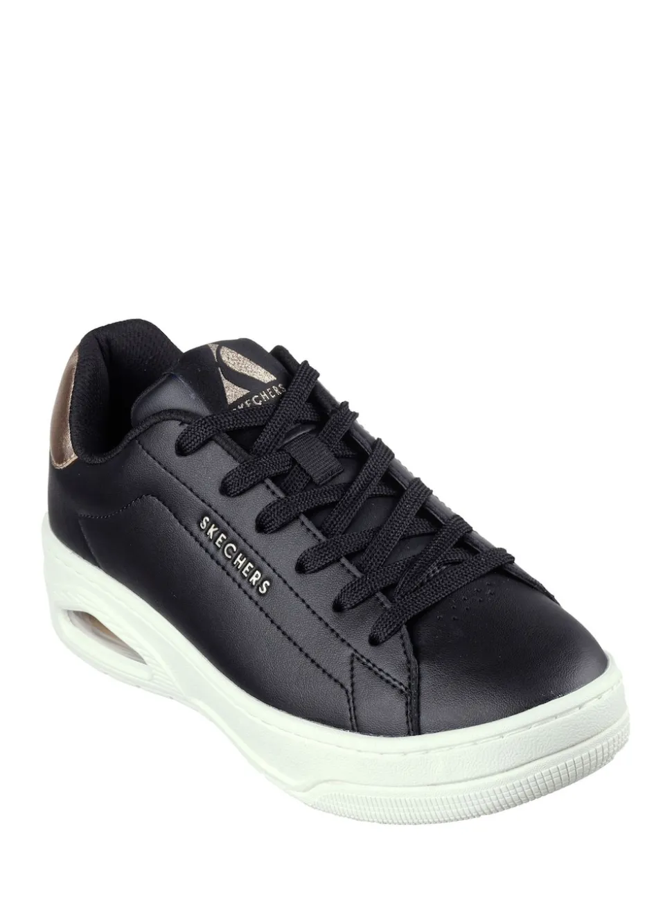 Skechers Black Womens Uno Court Trainers
