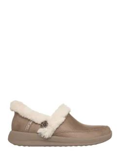 Skechers Brown Suede Slip Ins Cozy Escape Slippers