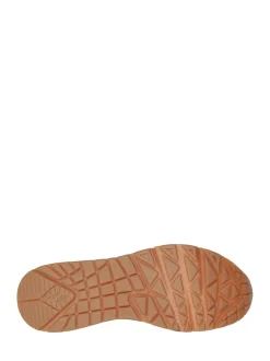 Skechers Cotton White Golden Womens Standard Fit Uno Trainers