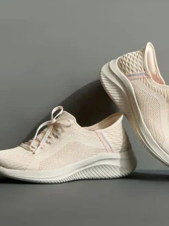 Skechers Natural White Slip-ins: Ultra Flex 3.0 Brilliant Trainers