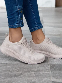 Skechers Natural Womens Bobs Squad Chaos Face Off Trainers