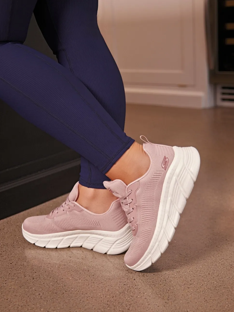 Skechers Pink Womens Bobs B Flex Hi Flying Trainers