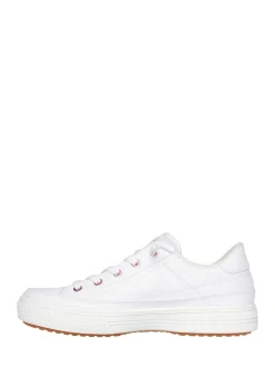 Skechers White Canvas Standard Fit Arch Fit Arcade Womens Trainers