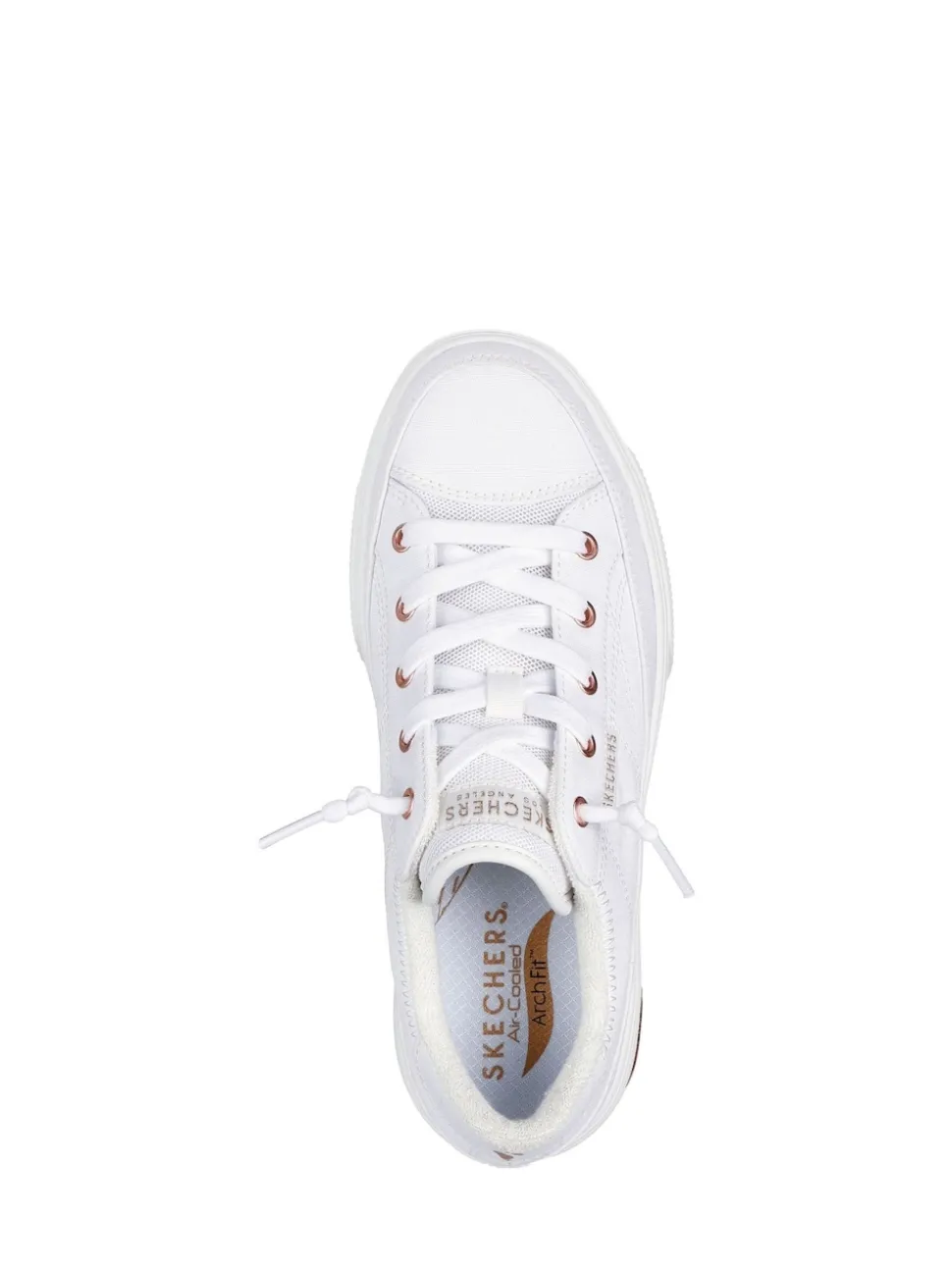 Skechers White Canvas Standard Fit Arch Fit Arcade Womens Trainers