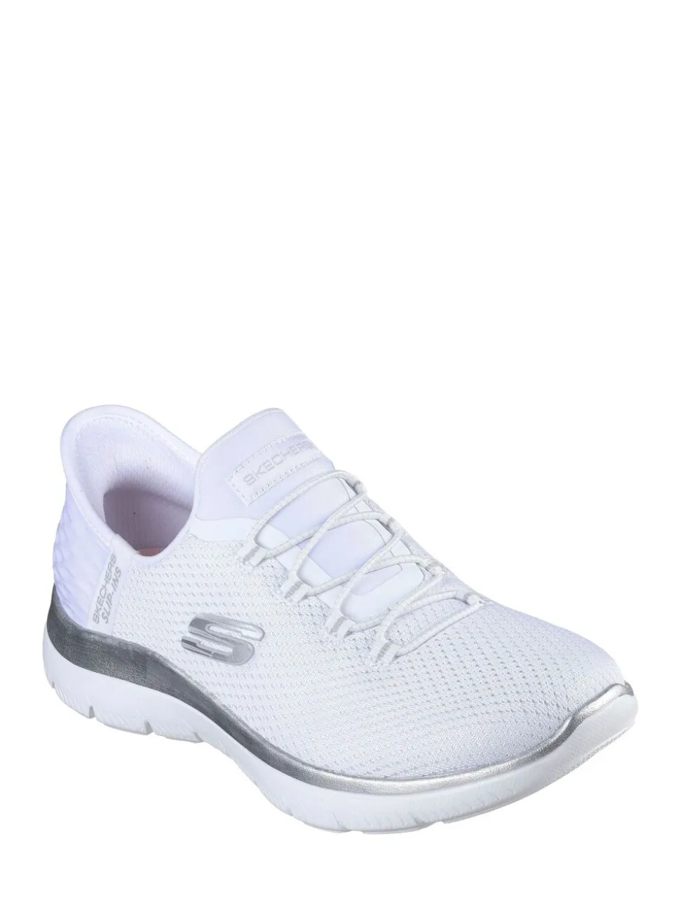 Skechers White Wide Fit Slip-ins Summits Diamond Dream Trainers