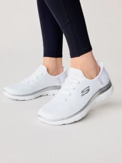 Skechers White Womens Slip In Summits Dazzling Haze Trainers