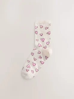Sketchy Heart Ankle Socks 4 Pack