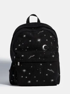 Skinnydip Black Celestial Silver Cord Backpack