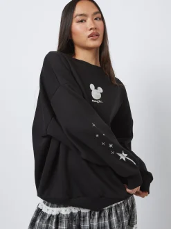 Skinnydip Black Disney Silver Foil Castle Sweatshirt
