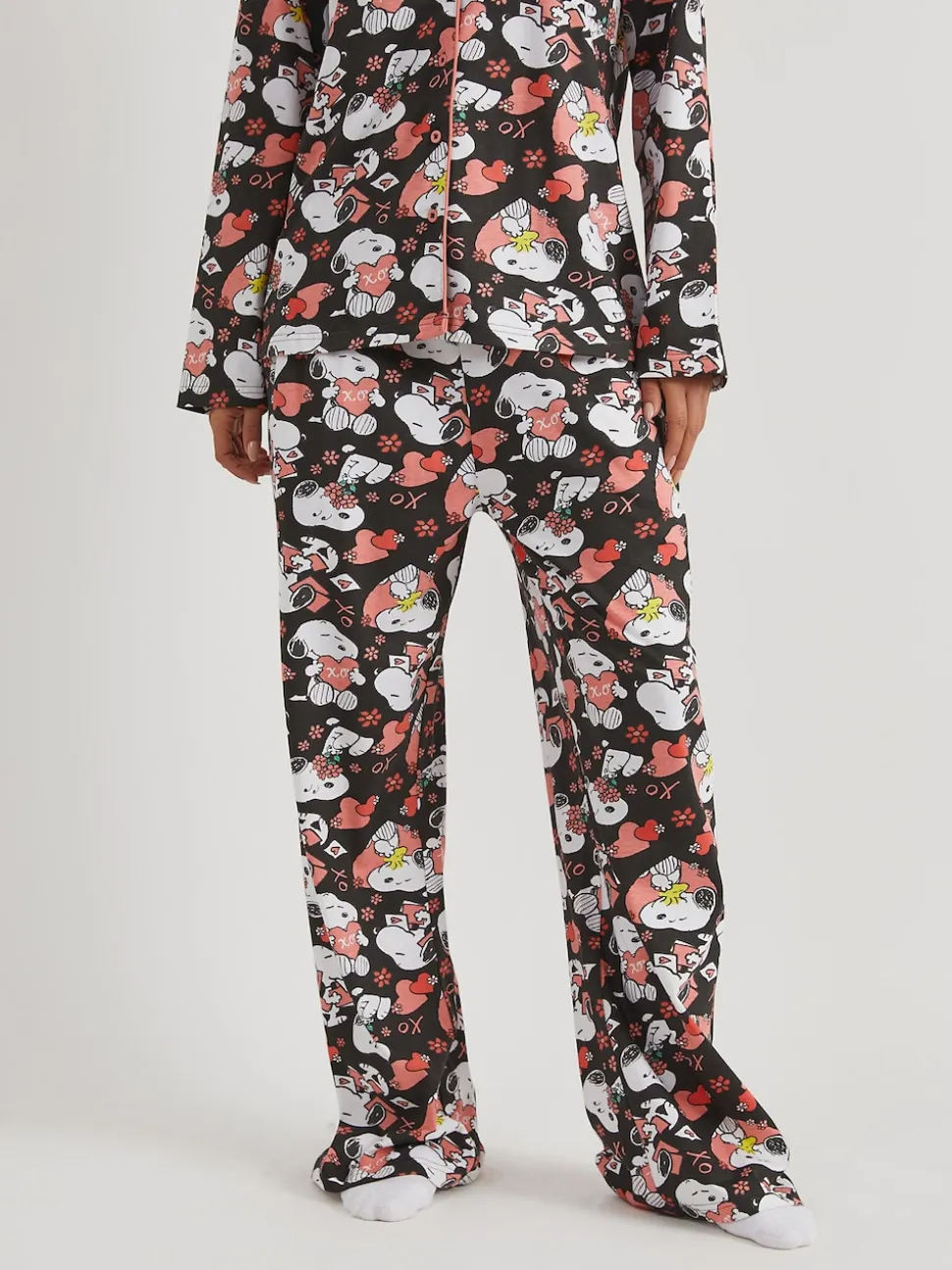 Skinnydip Black Peanuts Snoopy Love Pyjamas Set