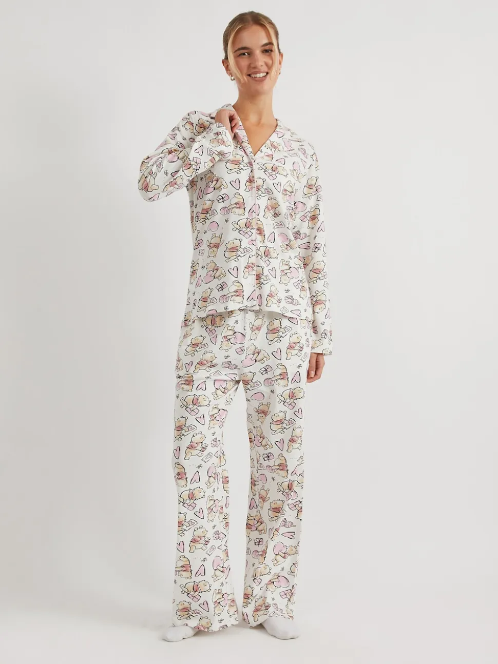 Skinnydip Cream Disney Winnie The Pooh Love Pyjamas Set