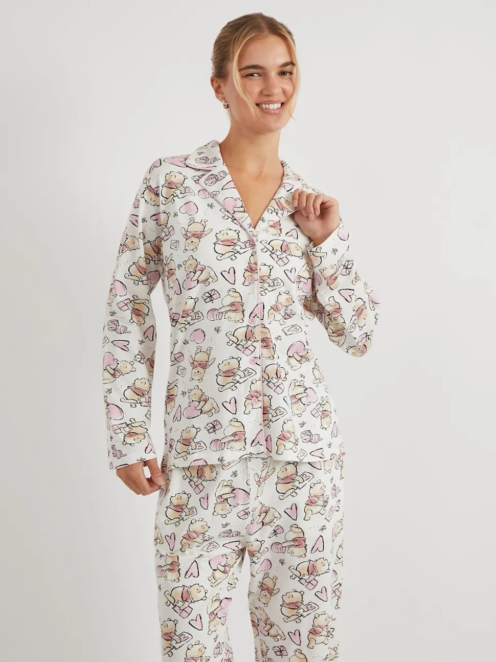 Skinnydip Cream Disney Winnie The Pooh Love Pyjamas Set