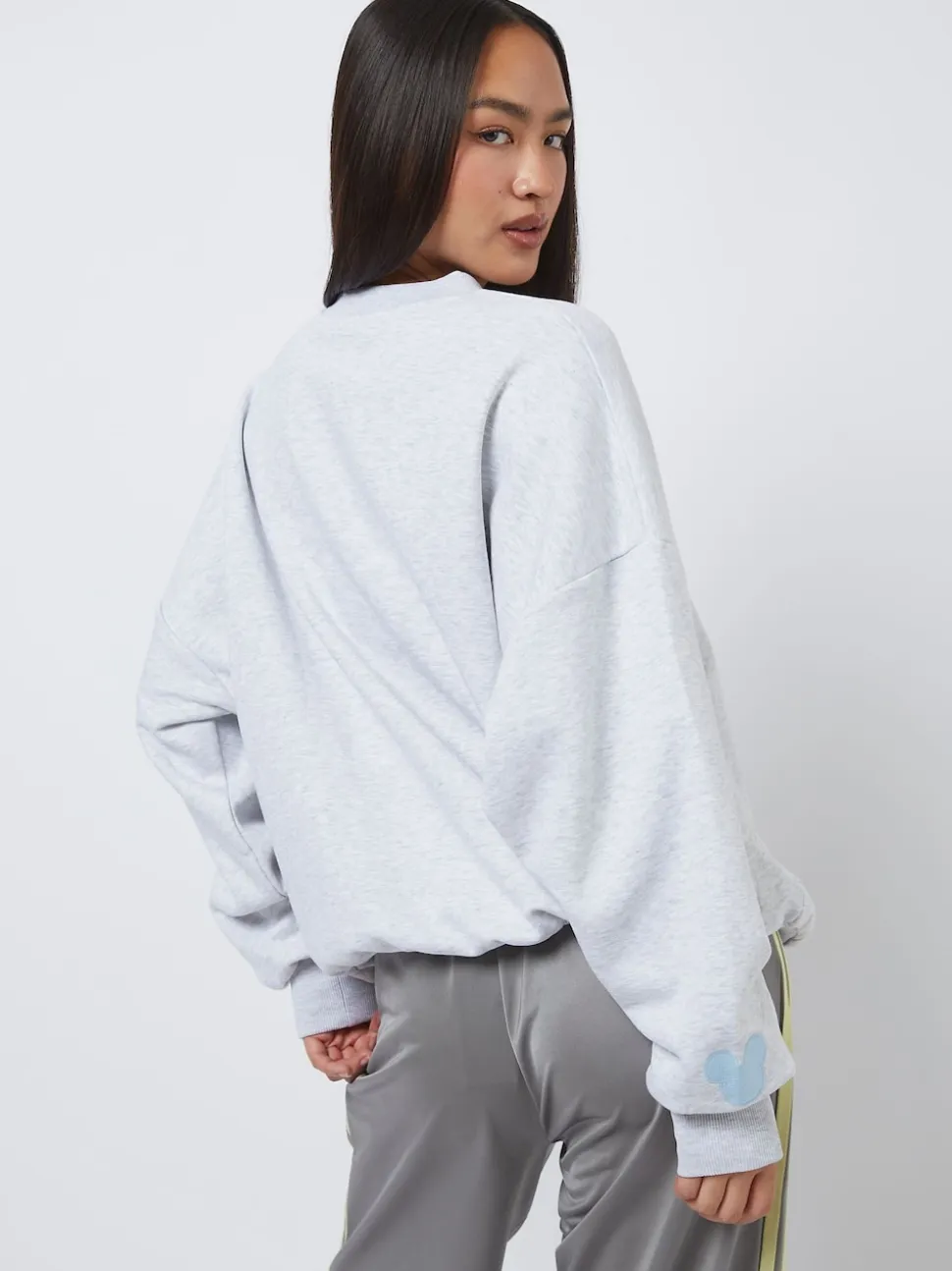 Skinnydip Grey Disney Mickey Gingham Sweatshirt