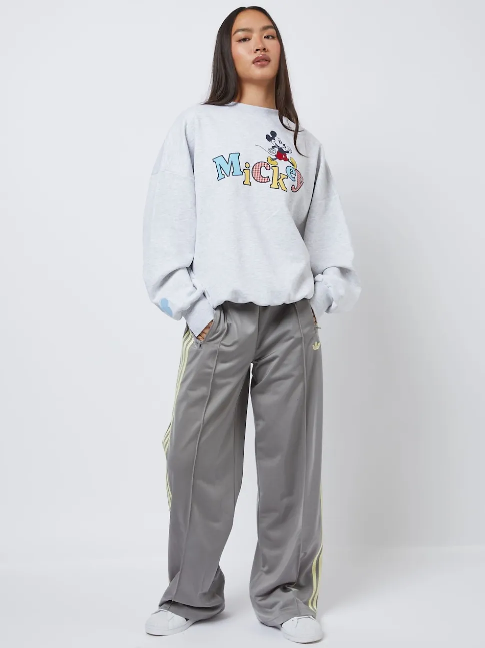 Skinnydip Grey Disney Mickey Gingham Sweatshirt