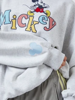 Skinnydip Grey Disney Mickey Gingham Sweatshirt