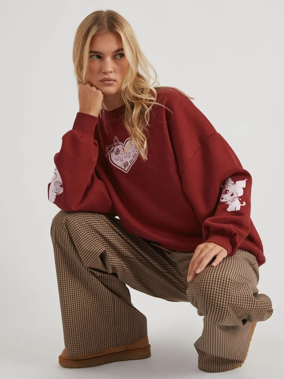 Skinnydip Pink Hello Kitty Kuromi Sweatshirt