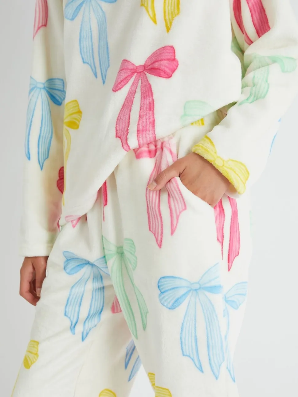 Skinnydip Pink Multicolour Bow Twosie Fleece Pyjamas Set