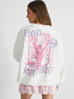 Skinnydip White Celestial Longline Fleece