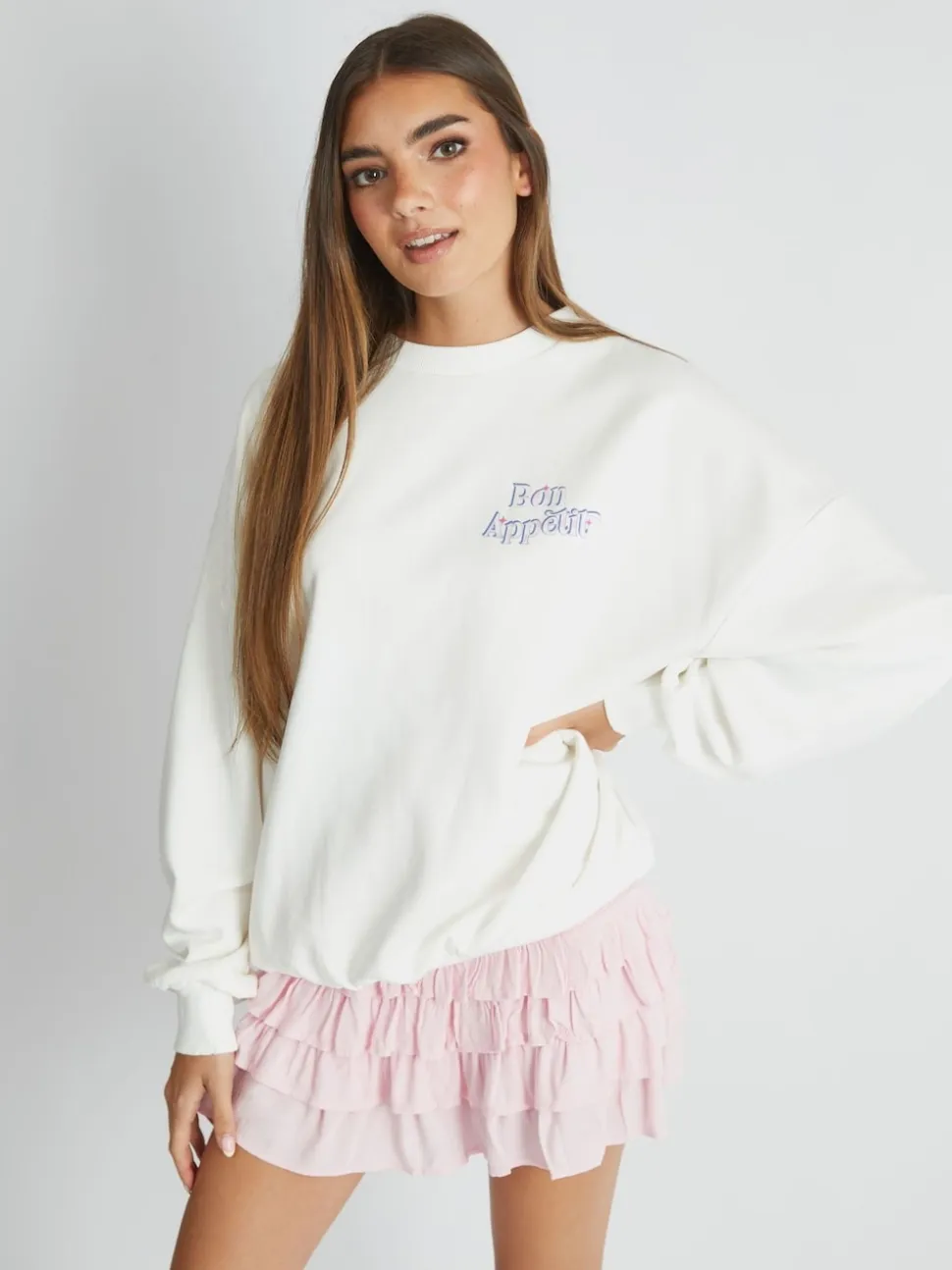 Skinnydip White Celestial Longline Fleece