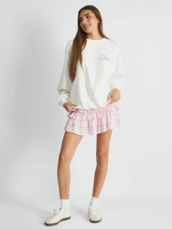 Skinnydip White Celestial Longline Fleece